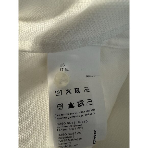 BOSS Hugo Men's Sharp Fit Button-Up Shirt Long Sleeve White 17.5 XL 34 35 NEW - Picture 10 of 14